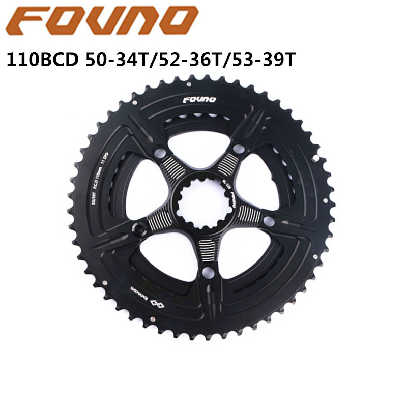 FOVNO 110BCD, цепная цепь 50-34 Т 52-36 т 53-39 т, дорожный велосипед, двойное цепное колесо, 1 шт. для дорожного велосипеда, велосипеда, Корона