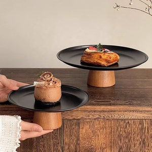 Luxury Black Stainless Steel Fruit <strong>Candy</strong> Plate Wedding Restaurant Hotel Decorative Dessert Cake Display Stand <strong>Tray</strong> - Product Image 3