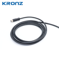 Conector Recto KRONZ M8 de 4 Pines, Código A, Macho/Hembra, con Cable de Sensor de Aviación Impermeable IP67, Longitud Personalizada