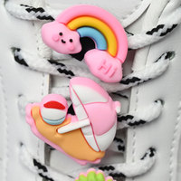 Breloques en dentelle rose mignonnes pour lacets de chaussures, design PVC Kawaii, breloques personnalisées pour lacets de chaussures, vente en gros