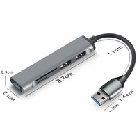 Divisor de estación de acoplamiento Lector de tarjetas Otg Extensor USB multifunción Ratón U Disco Multi-Interfaz USB 3,0 Hub
