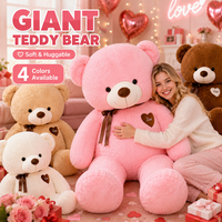 Boneka Beruang Teddy Jumbo Grosir Pabrik dengan Pita dan Pesona Cinta Multiwarna Custom OEM untuk Hadiah Valentine