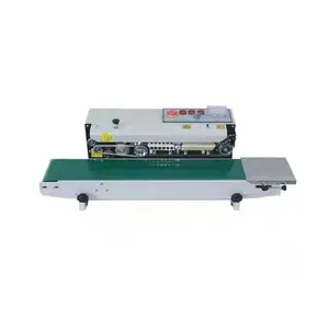 Stainless steel continuous band sealer with solid ink code printer plastic bag sealing machine