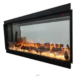 Cheminée électrique intelligente Verre à <span class=keywords><strong>3</strong></span> <span class=keywords><strong>faces</strong></span> Télécommande murale moderne Affichage LED APP/Écran tactile-Un mélange de couleurs Utilisation en intérieur - Product Image 2