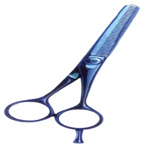 Ciseaux à effiler professionnels de haute qualité pour droitiers, revêtement couleur plasma titane, outils à long manche, ciseaux à effiler longs - Product Image 1