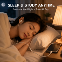Écouteurs intra-auriculaires filaires pour le sommeil, isolation et annulation du bruit |   Interface Type-C |   Gel de silicone TPE pour un ajustement confortable |   Cordon de 1,2 m |   Usine