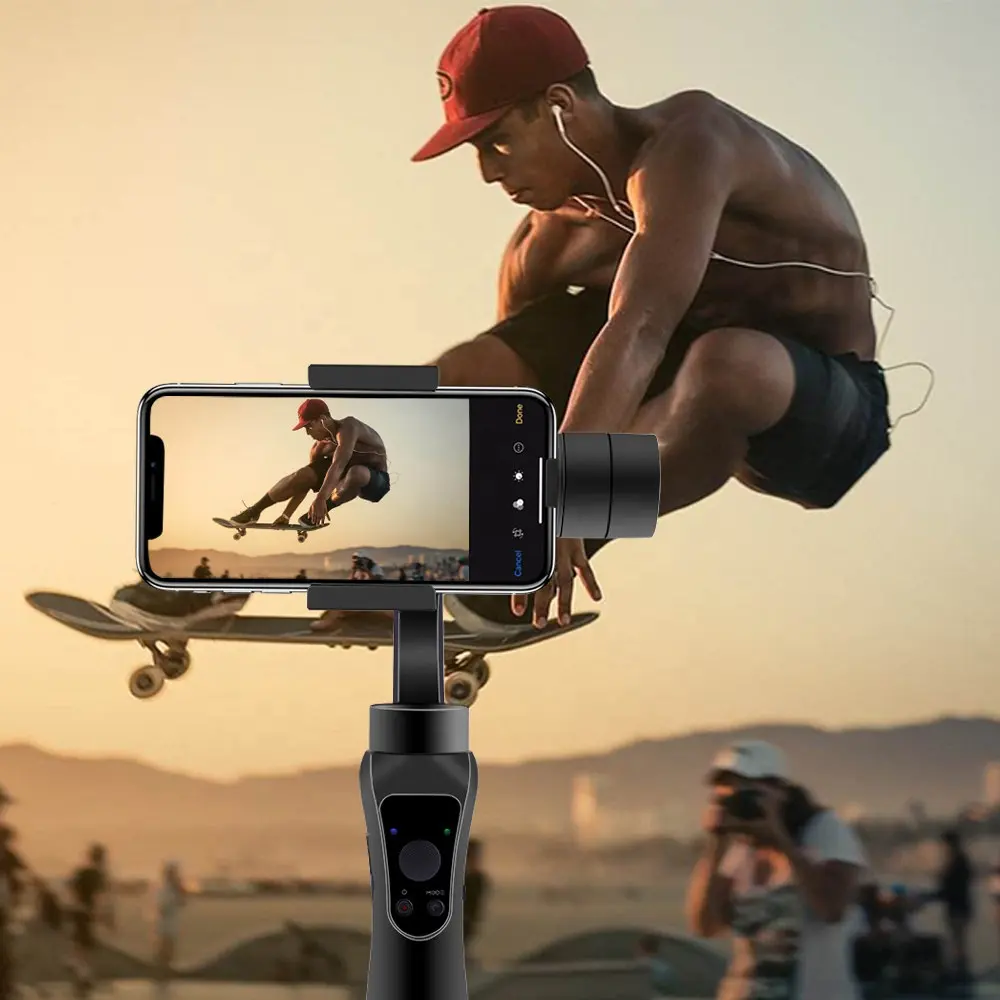 Harga pabrik S5 3 sumbu penstabil Gimbal genggam ponsel 360 Ai pelacakan wajah otomatis untuk perekaman Video Vlog dengan Tripod