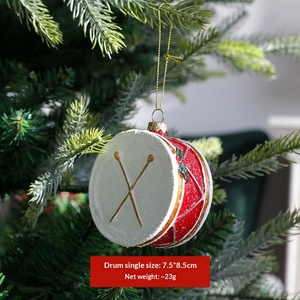 Ensemble d'ornements de Noël en plastique peints : <span class=keywords><strong>voiture</strong></span>, camion, tambour, <span class=keywords><strong>canne</strong></span> à sucre, <span class=keywords><strong>arbre</strong></span>, couronne, décorations suspendues - Product Image 6