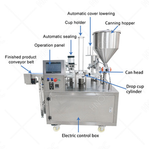 HNOC Automatic Jelly Butter <strong>Cup</strong> Seal Machine <strong>Mini</strong> Plastic Water Yogurt <strong>Cup</strong> Fill and Seal Machine - Product Image 2
