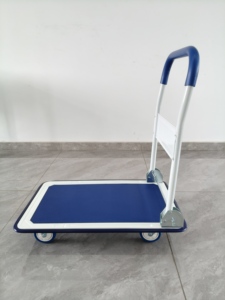Chariot à plateforme pliable robuste avec roues silencieuses en PU, chariot à main en acier pour le transport <span class=keywords><strong>de</strong></span> marchandises en intérieur et en extérieur - Product Image 4