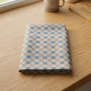 Pure Cotton Bath <b>Towel</b> Green checked ultra light weight Checkered Cotton Kitchen <b>Towel</b> <b>Set</b> Rectangle Woven Adult Use Blue Beige - Product Image 2