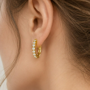 Semplici orecchini a cerchio da donna, design discreto, orecchini per uso quotidiano, accessori per le orecchie eleganti e versatili - Product Image 2