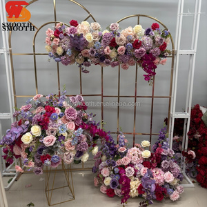 Arreglo Floral de Seda Morada Suave, Hecho a Mano, Romántico, Reutilizable, Bola de Flores, Camino de Mesa, Centro de Mesa para Bodas - Product Image 2