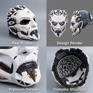 Máscara Personalizada de Impresión 3D, Accesorios de Cine, Juego de Roles, OEM, ODM, Pintura Plástica, FDM, Polijet, SLS, MJF, PA12, ABS de Alta Calidad - Product Image 3