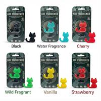 Diffuseur de parfum pour grille d'aération de voiture, pendentif chat, désodorisant longue durée, parfum rafraîchissant, en PVC, diffuseur solide