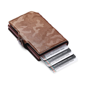 Dropshipping Camouflage Fashion <b>Men</b> Pu Leather Camo <b>Wallet</b> <b>RFID</b> NFC Blocking Popup Bank Credit Card Holder Billetera Inteligente - Product Image 3