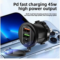 Prise USB 12V 24V avec double port de charge rapide 3.0 et chargeur USB C PD3.0 pour voiture, prise d'alimentation 12V