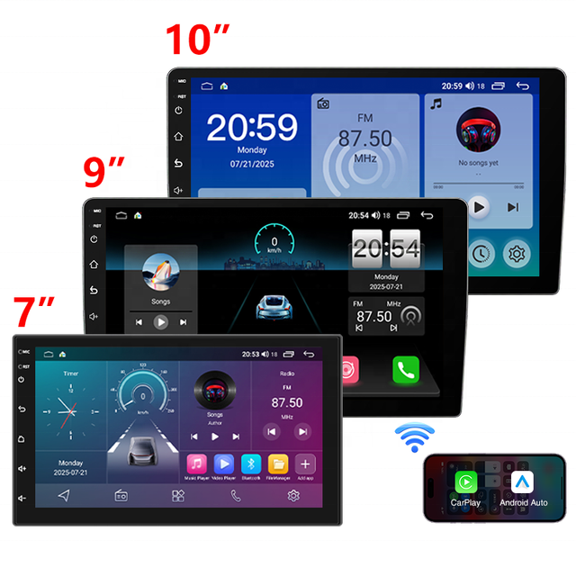 Upgraded Head Unit 7 9 10 Inch 2+32GB Android Auto Radio FM BT Carplay Car Multimedia MP5 DVD Player 2.4G Wifi GPS Navigation