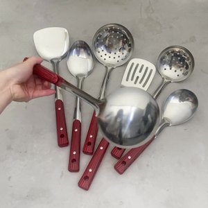 Ustensiles de Cuisine <span class=keywords><strong>en</strong></span> Acier Inoxydable <span class=keywords><strong>en</strong></span> Gros, Ensemble <span class=keywords><strong>Louche</strong></span> Cuillère à Soupe avec Poignée Imitation <span class=keywords><strong>Bois</strong></span> pour Usage Domestique - Product Image 2