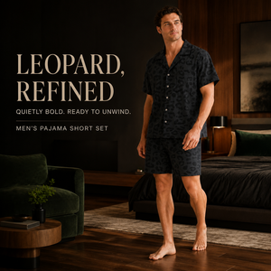 <strong>Clothing</strong> Manufacture Plus Size Leopard Print <strong>Home</strong> Loungewear Casual <strong>Men's</strong> Two-Piece Set Summer - Product Image 1