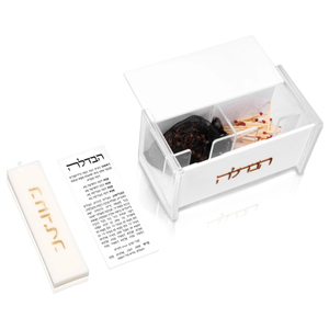 Havdalah Candle Prayer Card Besamim Matches Acrylic Small Havdalah <strong>Set</strong> - Product Image 5