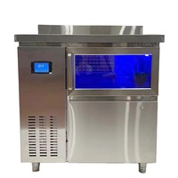 Machine à glaçons commerciale de comptoir pour bar et cuisine, compresseur, haute capacité 70 kg/24h, acier inoxydable, certifiée CE, pour usage domestique