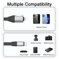 Cable de Carga 3 en 1 Tipo-C de 8 Pines TPE, Carga Rápida Simultánea, Transferencia de Datos de Alta Velocidad para Teléfono Móvil IOS, Computadora Portátil, PC, Cámara