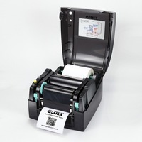 Printer Transfer Termal Desktop Godex EZ120/130 203dpi 300dpi untuk Label Pakaian, Label Perhiasan, dan Kertas Perak