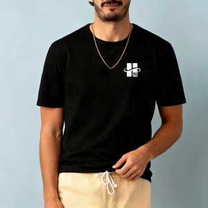 Camiseta Deportiva Personalizada de Alta Calidad con Diseño de Impresión Digital para Hombre, 100% Algodón, Absorbente de Sudor, Estilo Básico, Color Negro Liso - Product Image 4