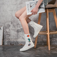 Chaussures de style Streetwear pour femmes, baskets en toile à semelle épaisse, décontractées et montantes, personnalisées, unisexes, tendance, 2020
