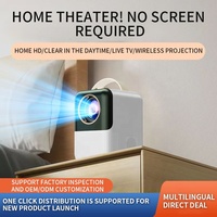 Vente en gros de mini projecteur portable LED WiFi Android et IOS 1080P, projecteur intelligent à commande vocale AI, prix d'usine