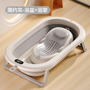 Baignoire pliable <span class=keywords><strong>pour</strong></span> bébé sensible à la température, épaisse, produit d'hygiène ménager <span class=keywords><strong>pour</strong></span> s'asseoir et se coucher, <span class=keywords><strong>pour</strong></span> les nouveau-nés - Product Image 2