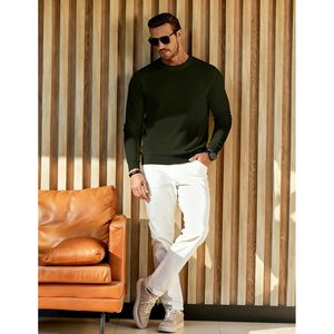 FOXA <b>Men's</b> Fleece Winter Sweater Heavy Weight Crewneck <b>Pullover</b> Knit Slim Fit Soft Comfy Sweaters - Product Image 3