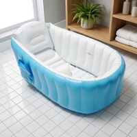 Baignoire gonflable portable en PVC écologique pour bébé, piscine de voyage pliable avec impression de logo personnalisé, bain relaxant pour enfants