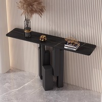 Table console d'hôtel moderne haut de gamme de luxe, en métal artistique, pour salon et couloir