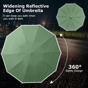 Parapluie publicitaire entièrement automatique personnalisable avec logo, bande réfléchissante inversée, pliable, pour hommes et femmes, idéal pour les affaires - Product Image 3