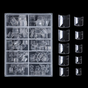 Ensemble de 200 capsules d'ongles artificiels à couverture complète, en acrylique transparent, capsules d'ongles naturelles, capsules de <span class=keywords><strong>gel</strong></span> souple, extensions d'ongles françaises - Product Image 2