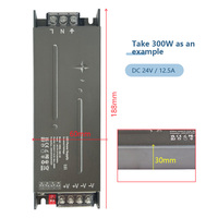 Controlador LED de Aluminio HUARON HRGL para Interiores, Conmutación AC-DC, Salida de 24V, Voltaje Constante, Delgado, Eficiencia del 90-99%, 100W-600W, CE, ROHS, FCC