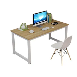 Lüks oyun ayakta Metal ofis masası uzun katı ahşap köşe bilgisayar masası ve sandalye seti beyaz 120cm masa standı çalışma