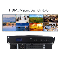 Pengalih matriks video dipasang di rak 8 in 8 Harga terbaik 1080P HDCP 1.3 8x8 8X8 sakelar matras video dengan aplikasi ponsel Gui Web
