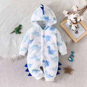 Mono de Felpa para Bebé, Diseño de Dinosaurio, Cálido, Multicolor, para Otoño e Invierno, Directo de Fábrica, MOQ Bajo - Product Image 3