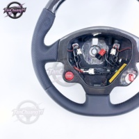Volant de voiture en fibre de carbone noir au design populaire d'usine, cuir perforé noir pour Ferrari F430 2005-2009