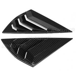 Couverture de vitre latérale arrière de voiture, style aileron, pour Ford Mustang Mach E 2021 2022, aspect fibre de carbone/noir brillant - Product Image 4