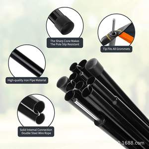 Bâche de tente Woqi 300x460cm en polyester imperméable pour camping et randonnée en extérieur, utilisation trois saisons, noire - Product Image 2