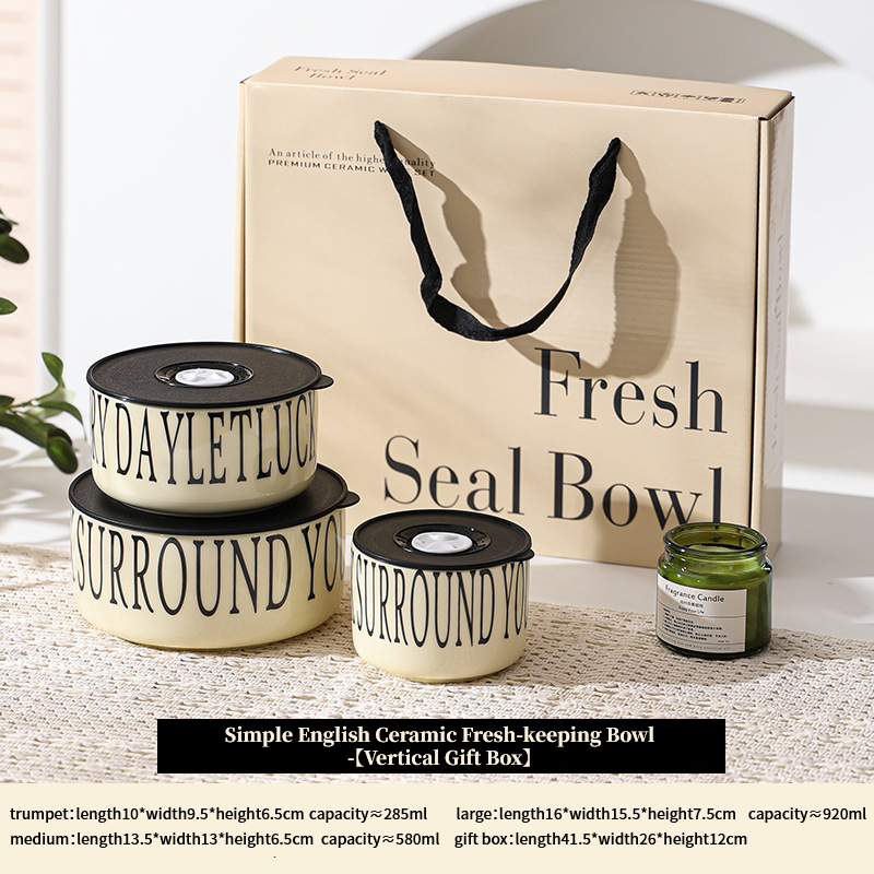 Juego de tres cuencos Lucky Fresh-keeping (juego de caja de regalo)