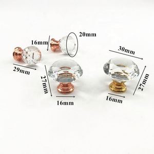 Pomo Moderno de Cristal Oro Rosa para Cajones de Gabinete, Base de Zinc Ecológica y Duradera, 20/30mm, para Uso en Almacenes, Salas de Estar y Centros Comerciales - Product Image 4