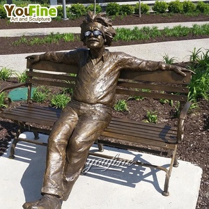 Statue de diamant taille de vie moderne réaliste, <span class=keywords><strong>Sculpture</strong></span> en Bronze, sur banc - Product Image 4