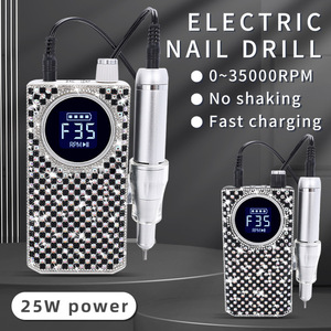 Machine à ongles électrique rechargeable 35000 tr/min avec strass en cristal pour manucure professionnelle - Product Image 1