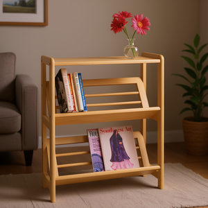 Étagère à livres Juliet en bois, 2 niveaux, autoportante, pour la maison, le salon, l'exposition - Product Image 2