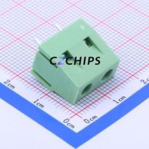 WJ128V-7.5-2P Screw Terminal Block Through hole Component (THT),P=7.5mm Connector 1x2P 7.5mm Green Through Hole - Product Image 2